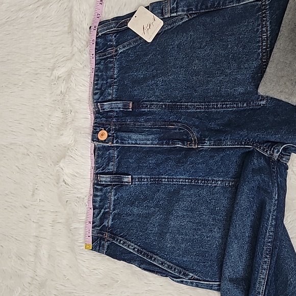 NWT Free People We The Free Major Leagues Mid-Rise Cuffed Jeans Lapis - Picture 10 of 16